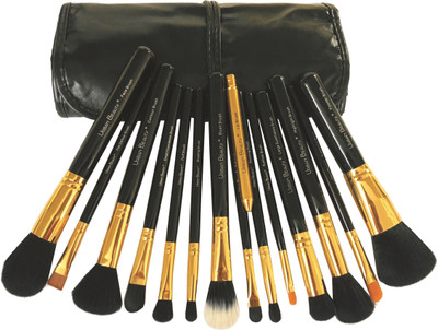 

Urban Beauty 15 Piece Makeup Brush Set With Storage Pouch Model UB-115 (Black+ Gold)(Pack of 1)