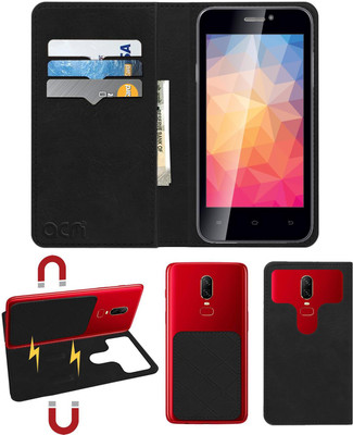 ACM Flip Cover for Iball Andi 4.5 Ripple(Black, Cases with Holder, Pack of: 1)