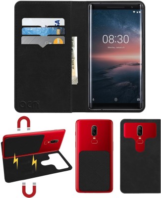 ACM Flip Cover for Nokia 8 Sirocco(Black, Cases with Holder, Pack of: 1)