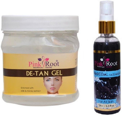 

Pink Root DE-TAN GEL 500GM WITH DIAMOND FACE WASH 100ML(Set of 2)