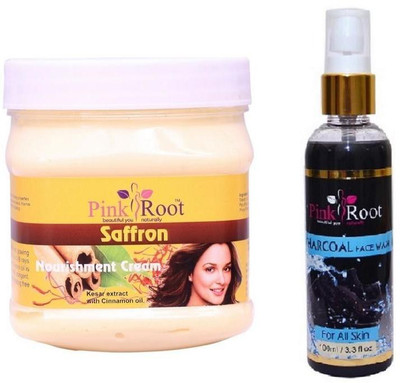 

Pink Root SAFRON CREAM 500GM WITH DIAMOND FACE WASH 100ML(Set of 2)