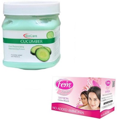 BIOCARE CUCUMBER CREAM 500GM WITH FEM SAFFRON BLEACH 64GM(2 Items in the set)