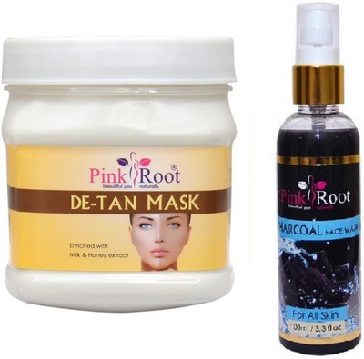 

Pink Root DE-TAN MASK 500GM WITH DIAMOND FACE WASH 100ML(Set of 2)