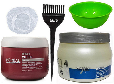 

ELLIE Hair Brush&Professional Xtenso Hair Spa, Force Vector Masque, Bowl, Shower Cap(Set of 5)