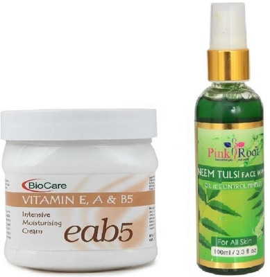

Pink Root NEEM FACE WASH 100ML WITH BIOCARE VITAMIN EAB5 CREAM 500GM(Set of 2)