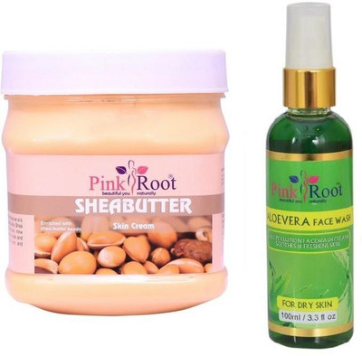 

Pink Root SHEA BUTTER CREAM 500GM WITH ALOEVERA FACE WASH 100ML(Set of 2)
