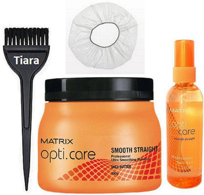 

tiara Hair brush & OPTI CARE HAIR SPA Ultra Smoothing Liquid Hair Mask Cream with Serum ,Shower cap(Set of 4)