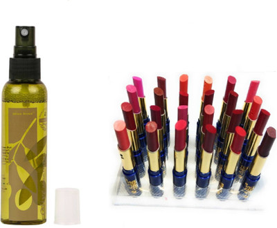 

Miss Boss cinema waterproof lipstick set of 24 ,kb Olive Oil Makeup Fixer Primer - 120 ml Primer combo, pack of 2(Set of 2)