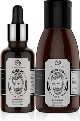 THE MAN COMPANY Almond and Thyme Beard Oil (30ml) & Wash Combo (100ml)(2 Items in the set)