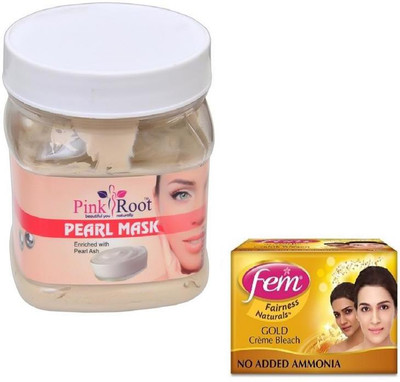

Pink Root PEARL MASK 500GM WITH FEM GOLD BLEACH 30GM(Set of 2)