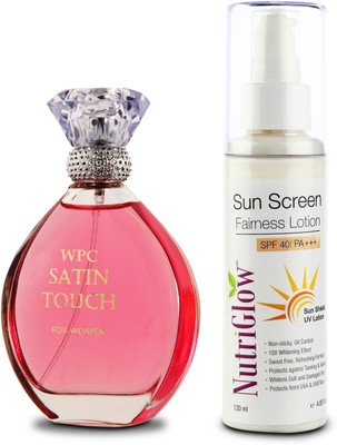 

NutriGlow Sun Screen Lotion Satin Touch Perfume for Women(Set of 2)