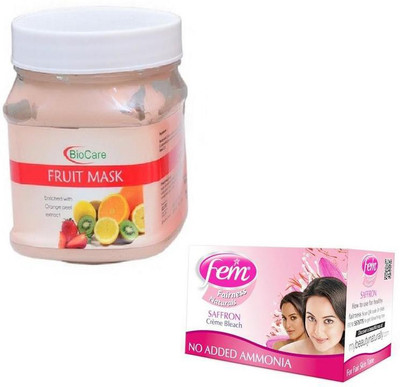 

Biocare FRUIT MASK 500GM WITH FEM SAFFRON BLEACH 64GM(Set of 2)