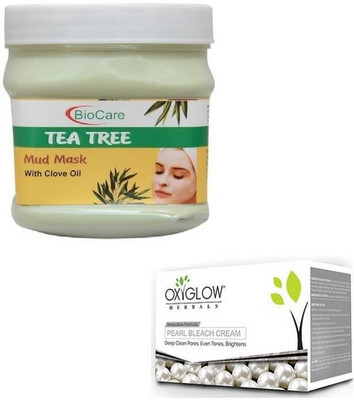 

Biocare TEA TREE MASK 500GM WITH OXYGLOW PEARL BLEACH 50GM(Set of 2)