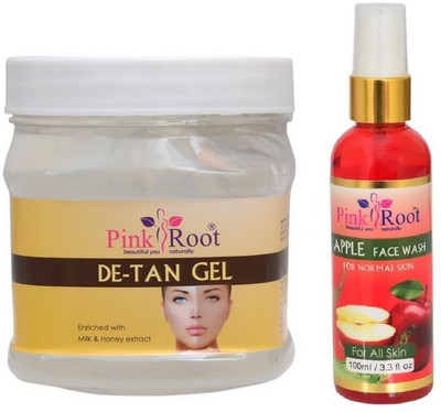 

Pink Root DE-TAN GEL 500GM WITH APPLE FACE WASH 100ML(Set of 2)