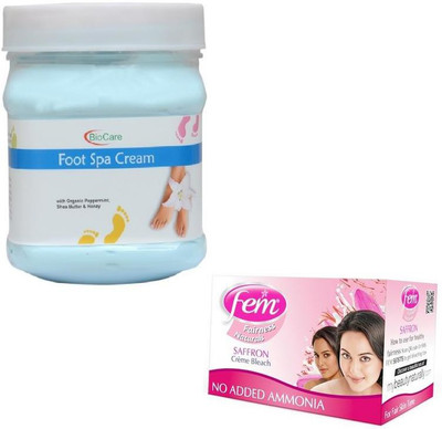 

Biocare FOOT SPA CREAM 500GM WITH FEM SAFFRON BLEACH 64GM(Set of 2)