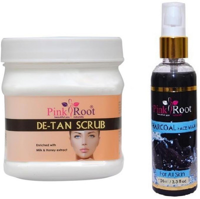 

Pink Root DE-TAN SCRUB 500GM WITH DIAMOND FACE WASH 100ML(Set of 2)