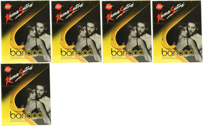 KamaSutra BANANA PACK OF 5 Condom(Set of 5, 15S)