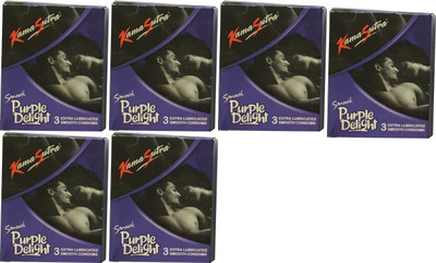 KamaSutra PURPLE DELIGHT PACK OF 6 Condom(Set of 6, 18S)