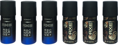 

AXE 3 MIGNIGHT ,3 DARK TEMPTATION (PACK OF 6) Deodorant Spray - For Men(150 ml, Pack of 6)
