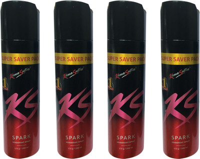 

KamaSutra SPARK (BIG) (PACK OF 4) Deodorant Spray - For Men & Women(260 ml, Pack of 4)