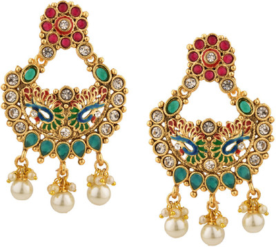 Efulgenz Chandelier with pearl drops Beads, Crystal Alloy Drops & Danglers