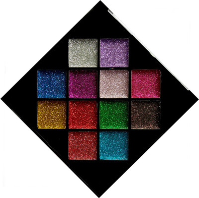 

Glitter 12 Colors Shimmer Eyeshadow For Bridal & Party Makeup 25 g(Gold)