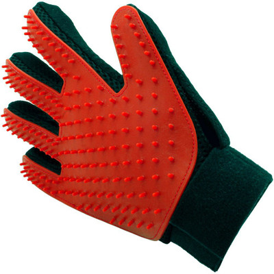 

Zahuu Perfect Lifestyles Glove Gentle De-Shedding Brush for Dogs & Cats Grooming Gloves for Dog, Cat(Red, Fits All)