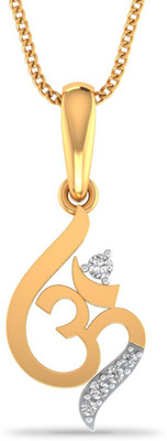 P.N.Gadgil Jewellers Shivam Om 22kt Cubic Zirconia Yellow Gold Pendant