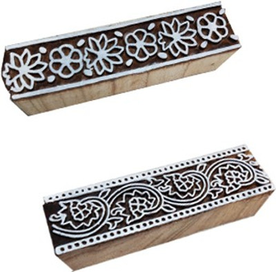 skart wooden printing blocks stamp border157 Printing Blocks(Pack of 2)