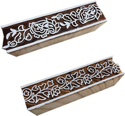 skart wooden printing blocks stamp border158 Printing Blocks(Pack of 2)