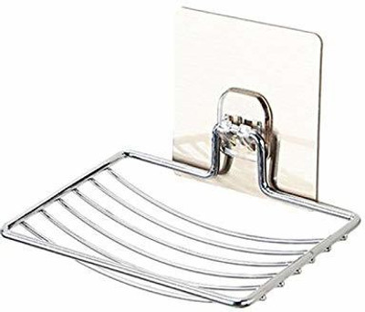 

VDNSI Stainless Steel Wall Mounted Self-Adhesive Single Soap Dish Holder for Bathroom Kitchen(Silver)
