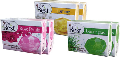 The Best All Season Family Bathing Bar - Lemon Grass & Rose Petal & Jasmin Soap(6 x 16.67 g)