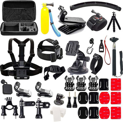 

Powerpak 50-In-1 Go-Pro Accessories Kit Action Camera ( Go Pro 6 5 4 3+ 3 2 1, SJ-CAM, SJ4000, SJ5000, SJ6) Strap(Black)