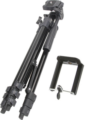 

CASADOMANI Good Collection 3120 Portable and Foldable Camera - Tripod with Mobile Clip Holder Bracket, Stand with 3-Dimensional Head Tripod(Black, Supports Up to 1500 g)