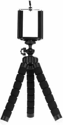 

Teconica Adjustable Flexible Octopus Type Mini Portable Tripod With Universal Smartphone Clip Holder/Mobile Stand/Flexible Long Arms Light Weight Tripod(Black, Supports Up to 700 g)
