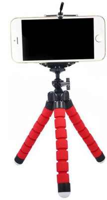

Teconica Universal Flexible Mini Tripod Soft Sponge Octopus Rubberized Foot Grips , Light Weight & Slim Yet With Universal Mobile Holder Tripod(Red, Supports Up to 700 g)