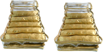 

Addyz Pack of 2 Bangle Bag 5 Rods Bracelet Watch Bag Jewelery Vanity Box(Golden)