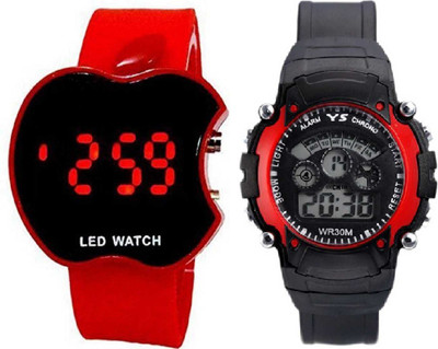 KINGLAND ORIGINAL RED COLOR SET OF 2 DIGITAL KIDS CHOICE FAVORITE SPORT 7 LIGHT Digital Watch - For Boys & Girls