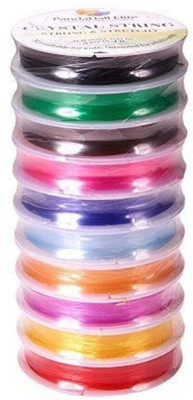DIY Crafts Elastic Stretch Polyester Beading Thread Cord (10 M) (Pack of 10 Pcs)
