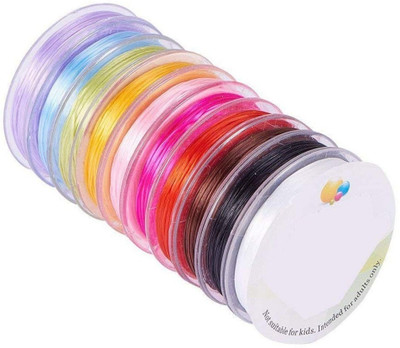 DIY Crafts Elastic Stretch Polyester Beading Thread Cord (10 M) (Pack of 10)