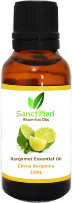 

SANCTIFIED Bergamot Essential Oil (15ML) 100% Pure Natural & Undiluted Oils for healthy skin, hair(15 ml)