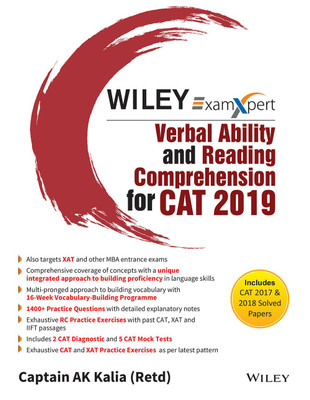 Wiley's Examxpert Verbal Ability and Reading Comprehension for Cat 2019  - Includes CAT 2017 and 2018 Solved Papers(English, Paperback, unknown)
