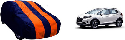QualityBeast Car Cover For Honda WRV (Without Mirror Pockets)(Orange, Blue)