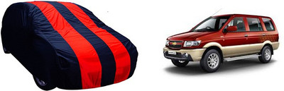 QualityBeast Car Cover For Chevrolet Tavera (Without Mirror Pockets)(Maroon, Black)