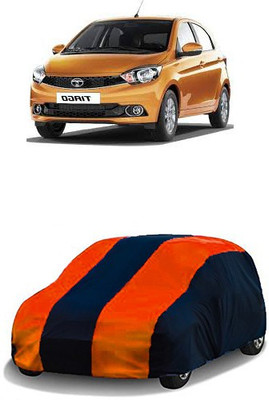 QualityBeast Car Cover For Tata Tiago (Without Mirror Pockets)(Orange, Black)
