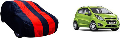 QualityBeast Car Cover For Chevrolet Beat (Without Mirror Pockets)(Maroon, Black)