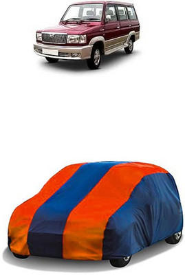 QualityBeast Car Cover For Toyota Qualis (Without Mirror Pockets)(Orange, Blue)