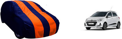 QualityBeast Car Cover For Hyundai Grand i10 (Without Mirror Pockets)(Orange, Blue)