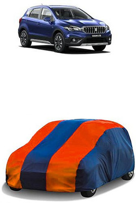QualityBeast Car Cover For Maruti Suzuki S-Cross (Without Mirror Pockets)(Orange, Blue)