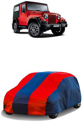 QualityBeast Car Cover For Mahindra Jeep (Without Mirror Pockets)(Maroon, Blue)